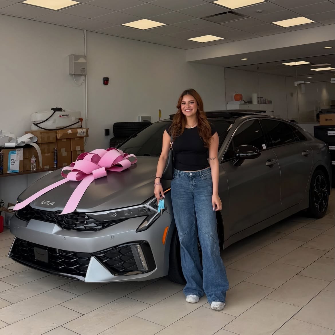 Customer receiving their vehicle